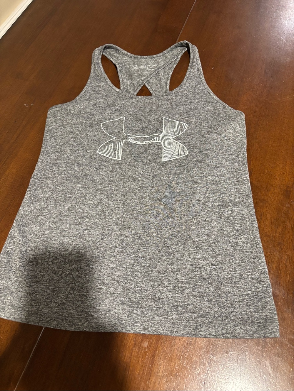 Under Armour Heather Gray Racerback Logo Tank